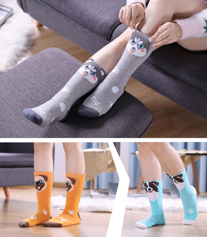 SDBING Womens Cat Socks Cute Gifts Animal Soft Breathable Thin Cotton Casual Crew Socks 5 Pairs - Image 5